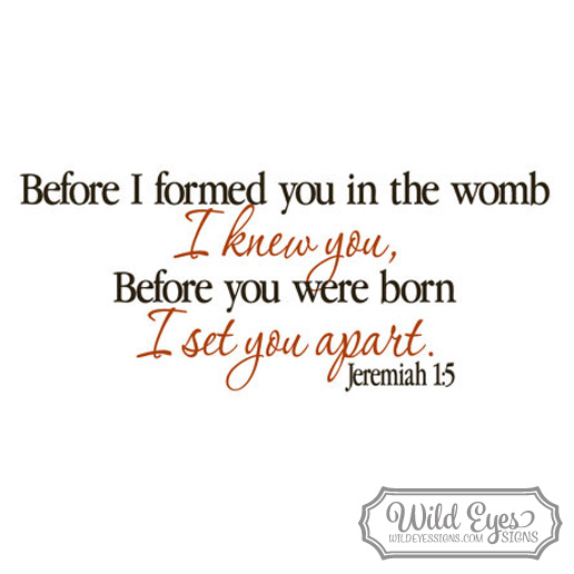 Jeremiah 1v5 Vinyl Wall Decal version 5