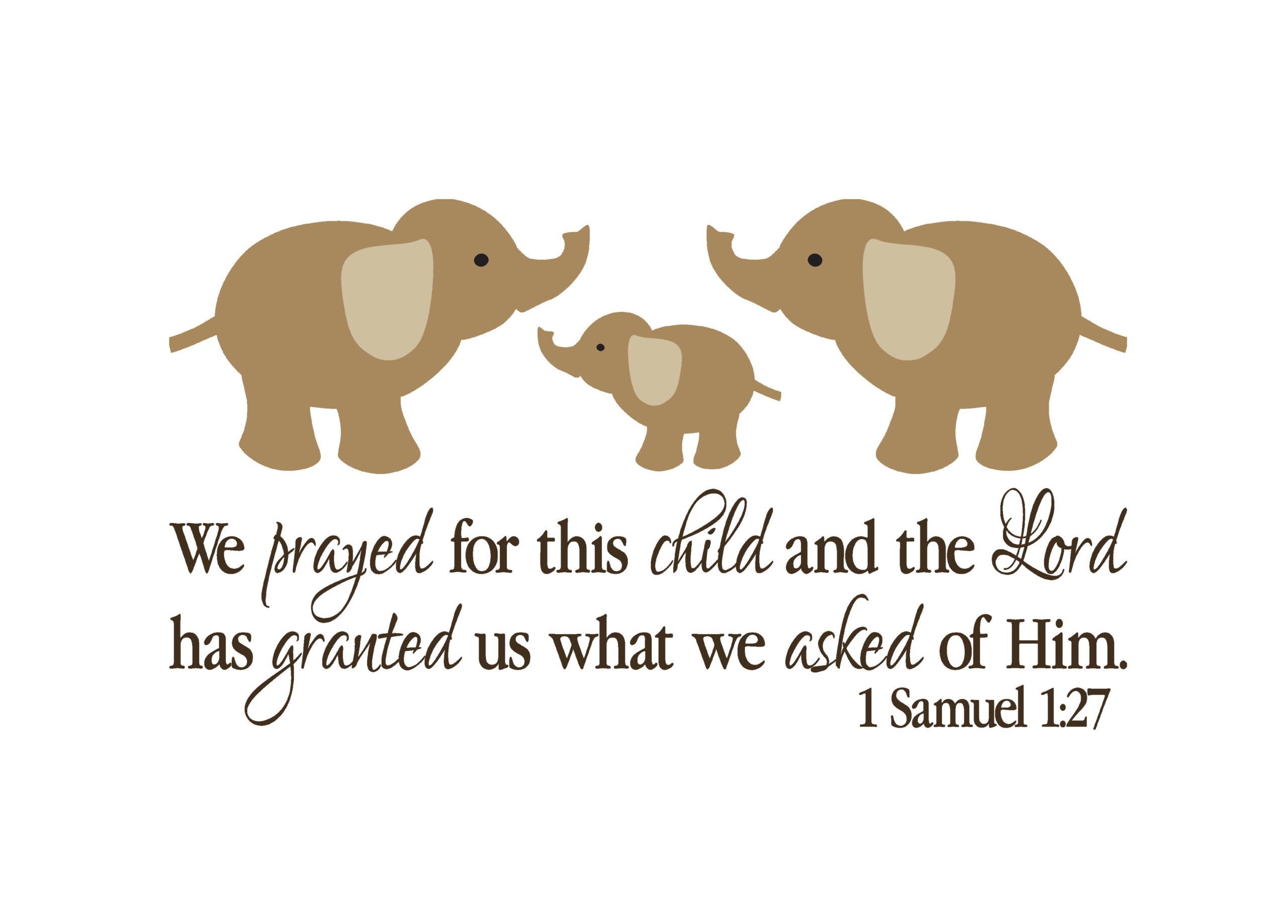 For this child I prayed 1 Samuel 1:27 wall decor decal nursery scripture vinyl 