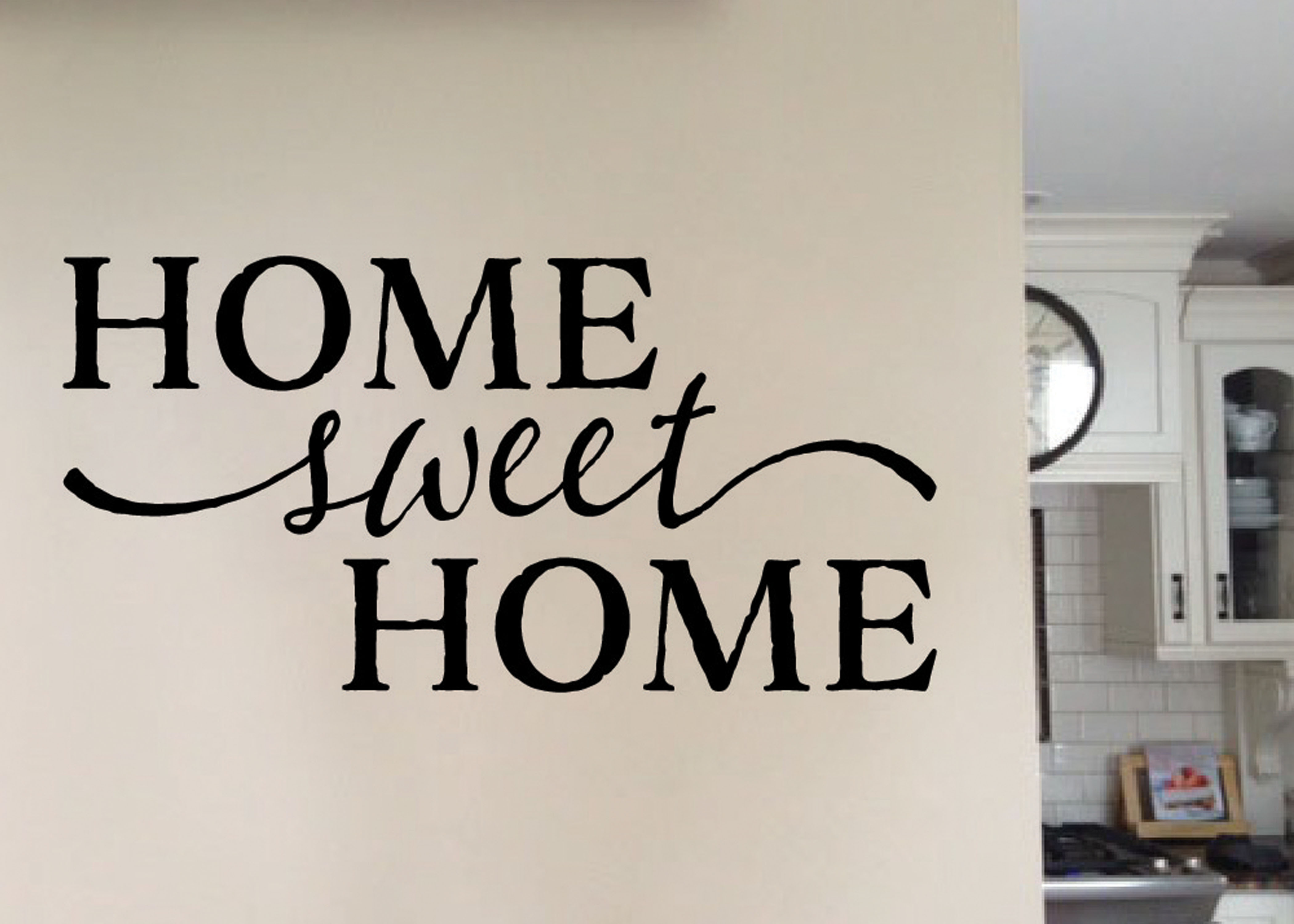 HOME SWEET HOME Farmhouse Rustic Wall Decal Quote Words Decor Sticker DIY