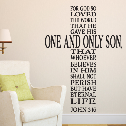 John 3:16 Vinyl Wall Decal version 5