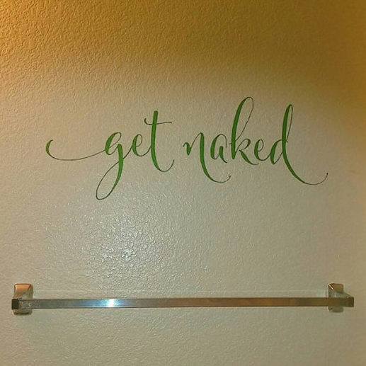 Get Naked Wall Decal Vinyl Bathroom Home Background Decor Wall Art Sticker 23.6''x7.8 