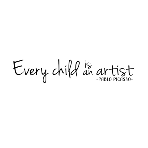 Every child is an artist Pablo Picasso, Vinyl wall words, Kids playroom, Children artwall, Vinyl wall decal sticker removable CT4561 - Image 2