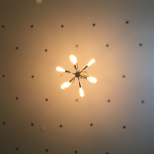 Stars, Compass Rose Vinyl Wall Decal by Wild Eyes Signs, Modern Nursery Room, Geometric Pattern, Silver Grey Gold, DIY, Ceiling Cosmic Starburst, GR3004 - Image 2