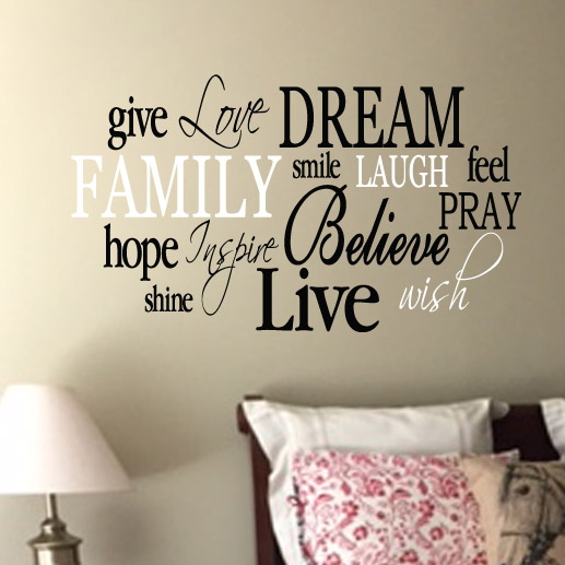 Family Word Collage Vinyl Wall Decal 2, Living Room, Entry Way, Wordle