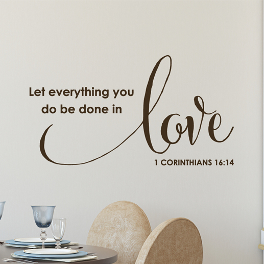 Design with Vinyl RE 2 C 2297 Let All That You Do Be Done in Love 1 Corinthians 16:14 Bible Image Quote Vinyl Wall Decal Sticker Black 16 x 24 