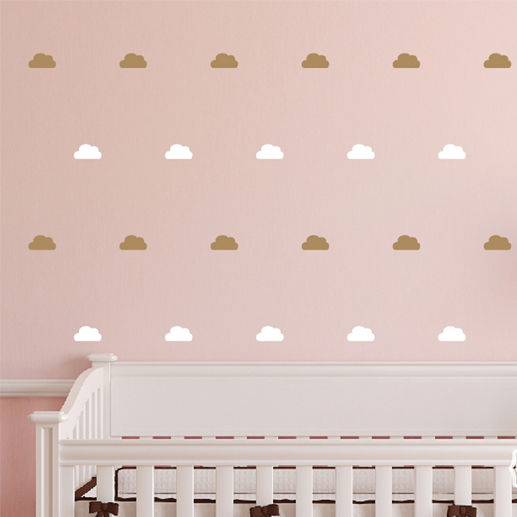 Clouds Vinyl Wall Decals Modern Nursery Room Geometric Wall