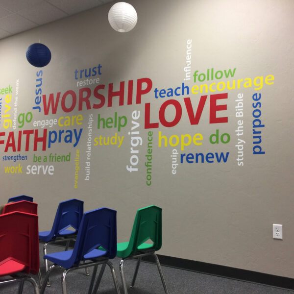 Faith Worship Love Word collage Vinyl Wall Decal