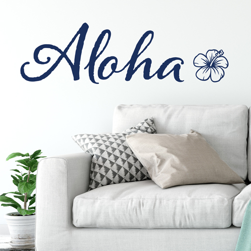 Aloha Hibiscus Flower Hawaiian Theme Vinyl Wall Decal, Tropical, Flower  room, Surfing theme, Tropical beach, Teen room wall decor, Removable vinyl  decal, CT4604