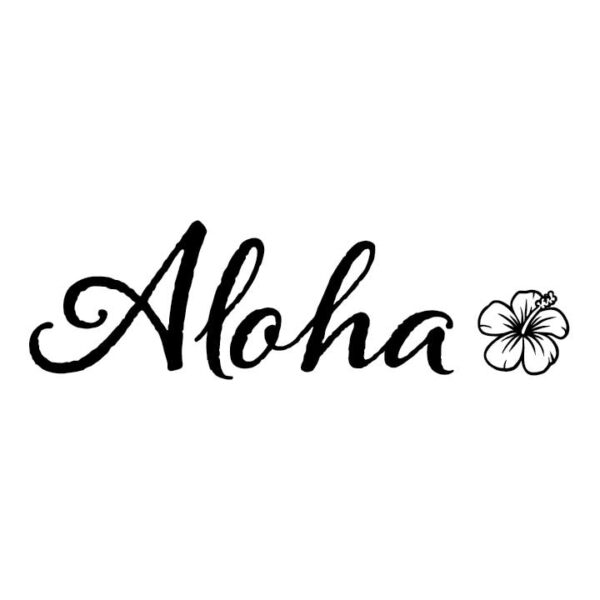 Aloha Hibiscus Flower Hawaiian Theme Vinyl Wall Decal, Tropical, Flower ...
