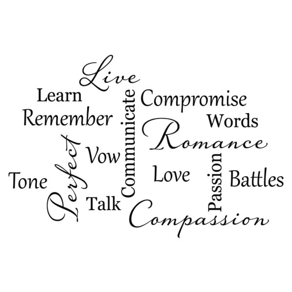 Love Marriage Word Collage Vinyl Wall Decal