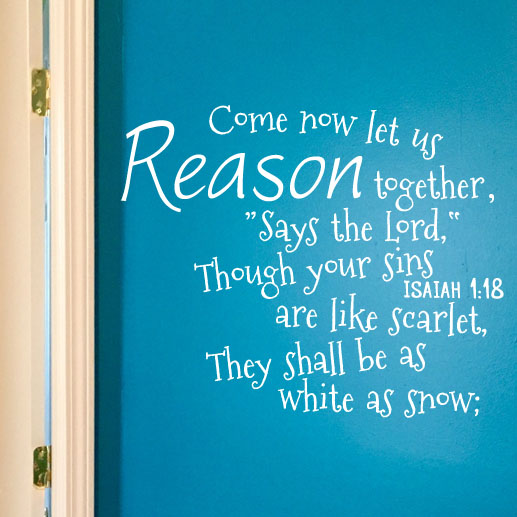 Isaiah 1:18 Vinyl Wall Decal