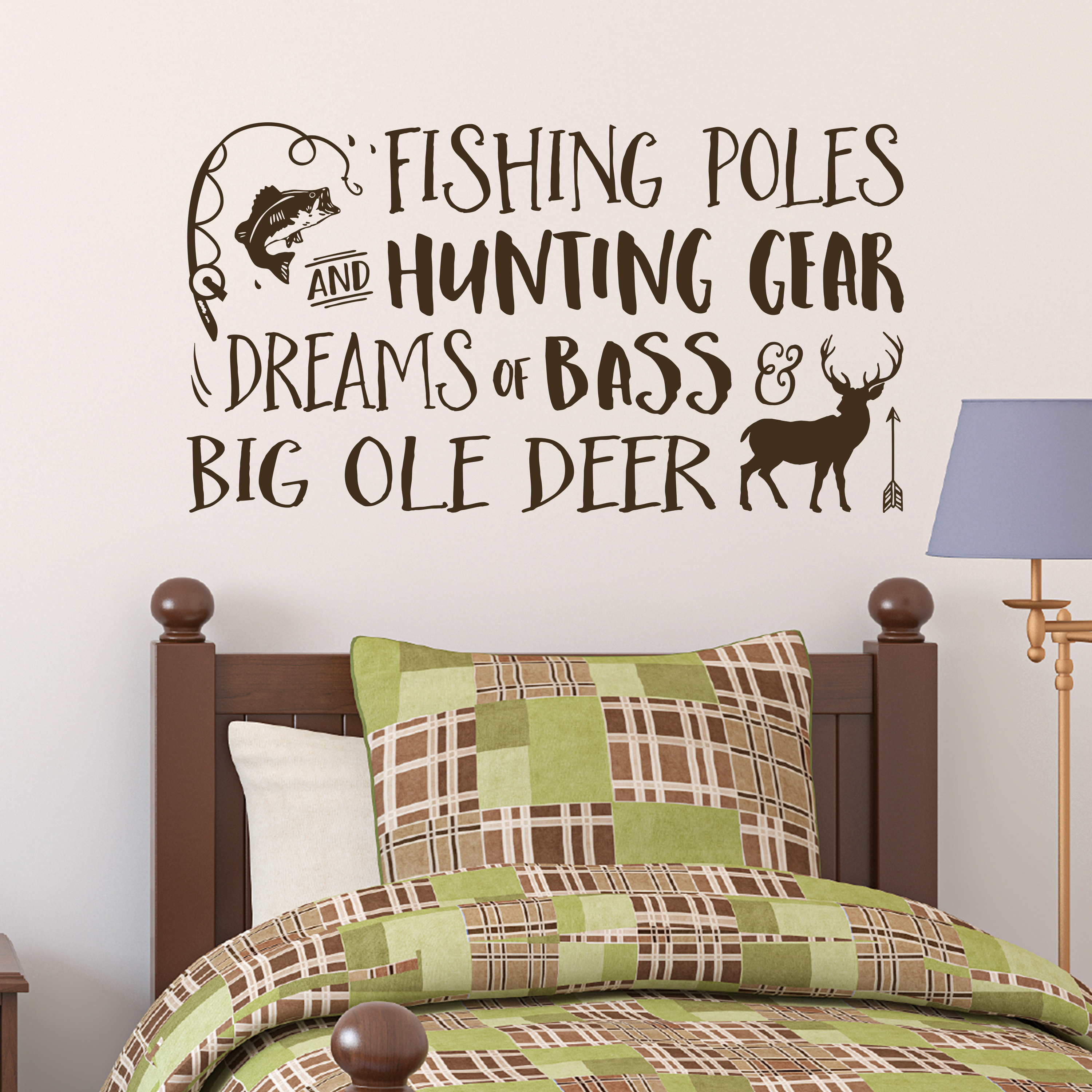 Baiting Hooks Bending Poles Lets Go Fishing Wall Decal Home Decor Boys Kids  Room Hunting Fishing Decoration Wall Stickers S518