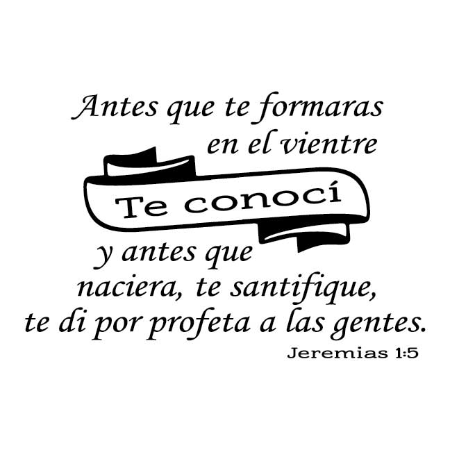 Jeremías 1:5 Vinyl Wall Decal 23 Spanish by Wild Eyes Signs Antes que te formaras en el vientre, te conocí, Before I formed you in the womb, Bible Nursery Verse, JER1V5-0023 - Image 2