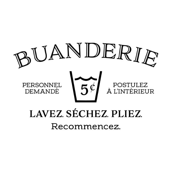 Buanderie French Laundry Vinyl Wall Decal