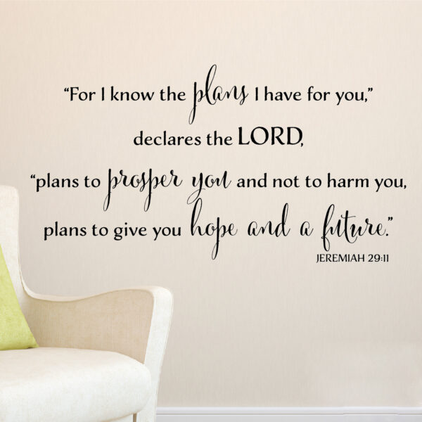 Jeremiah 29v11 Vinyl Wall Decal 12