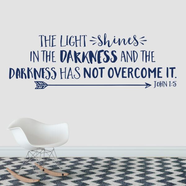 John 1v5 Vinyl Wall Decal 1 The light shines