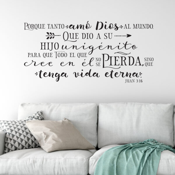 John 3v16 Vinyl Wall Decal 4 Spanish