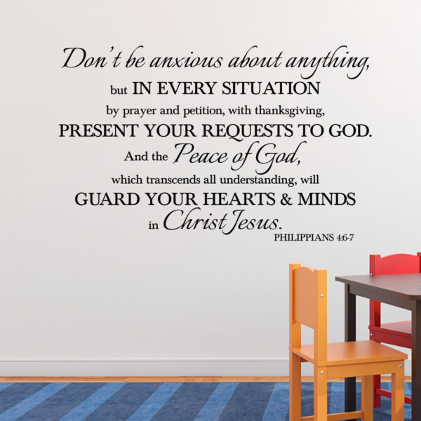 Philippians 4v6-7 Vinyl Wall Decal 2