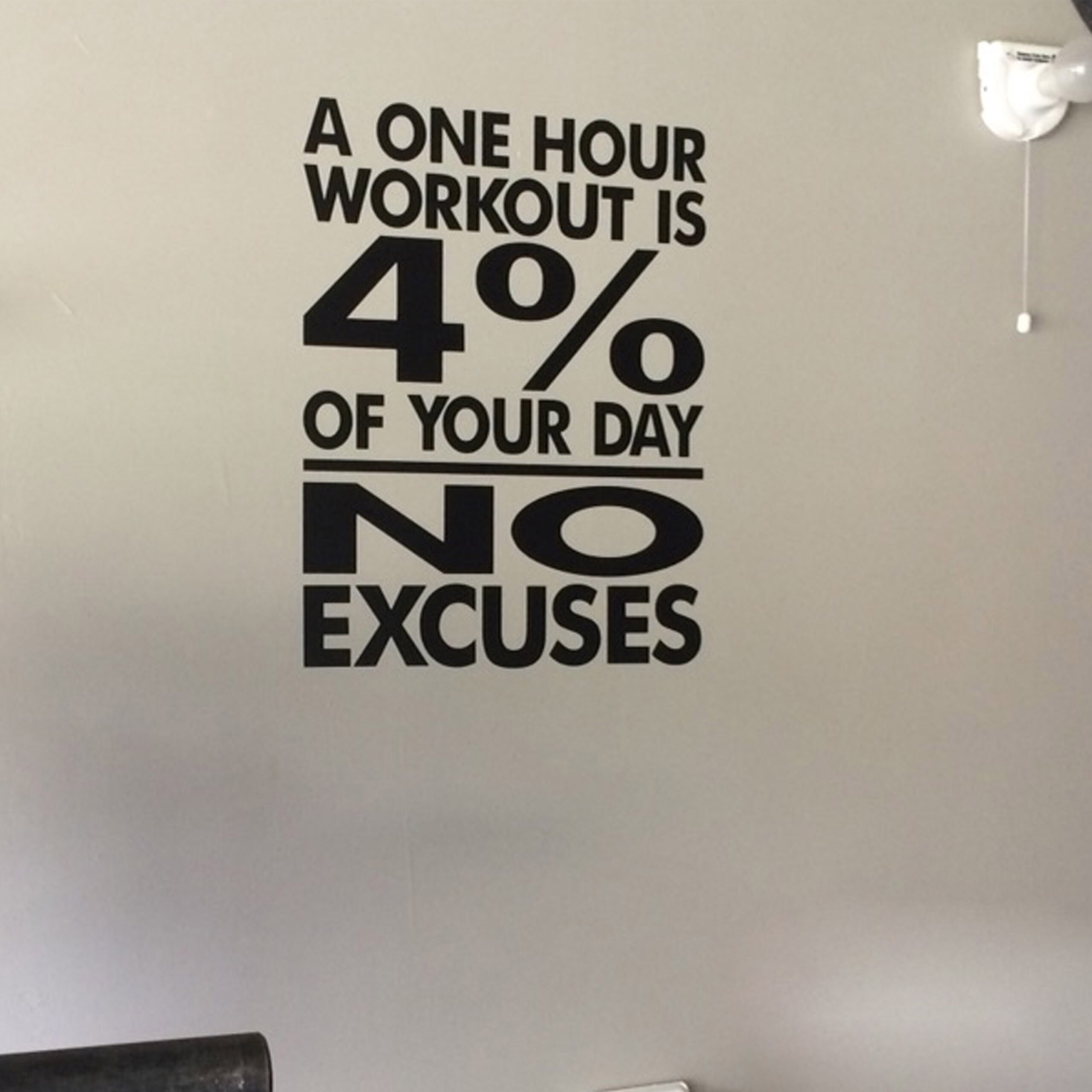 No Excuses Workout Room Vinyl Wall Decal by Wild Eyes Signs A One Hour Workout is 4% of your Day, Motivational Quote, Gym Sign, Weight Room, Home Gym, Workout Room, Gym Wall Decal, Exercise, HH2120 - Image 2