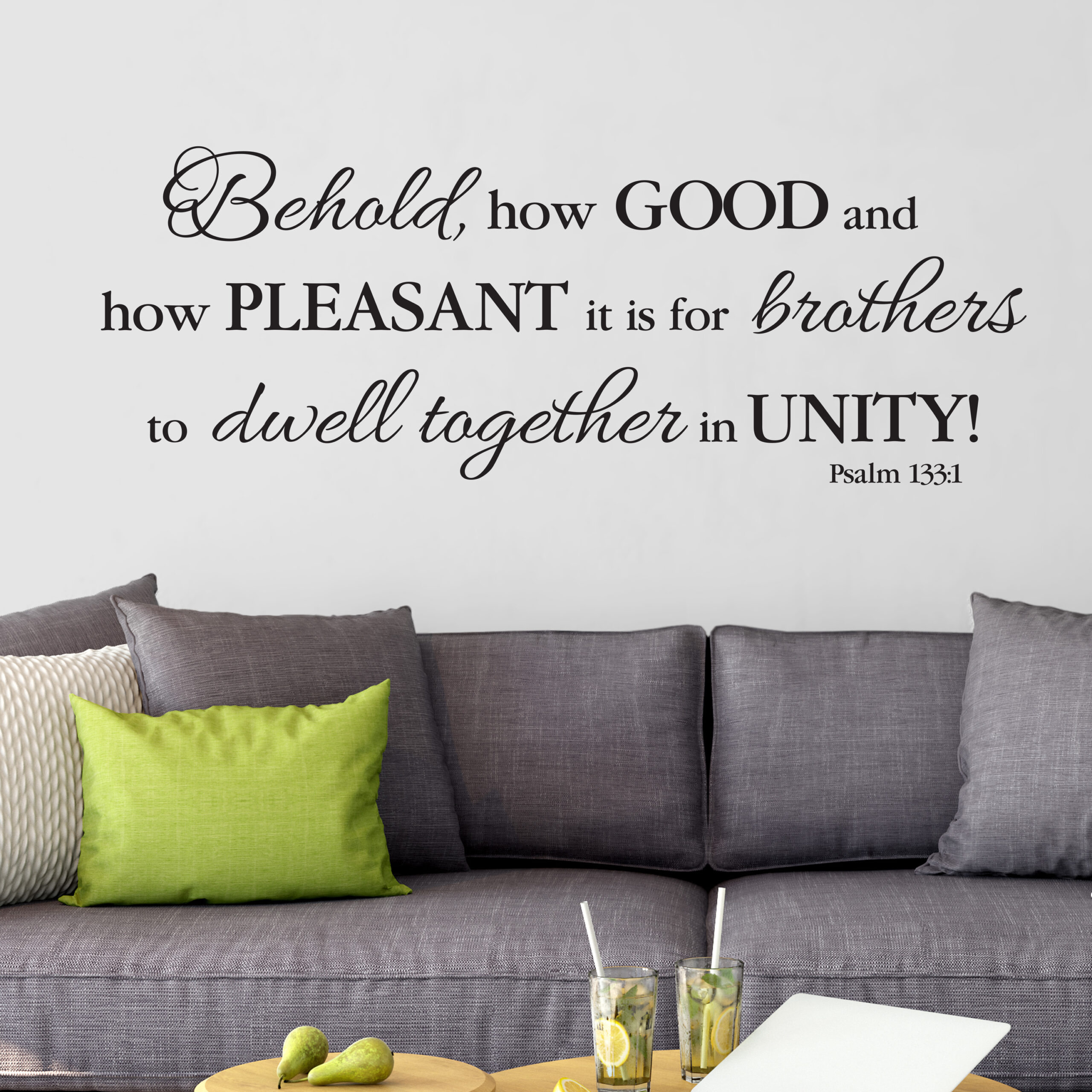 Psalm 133:1 Brothers Dwell Together in Unity Vinyl Wall Decal by Wild Eyes Signs, Behold how good and how pleasant it is for brothers to dwell together in unity, Boys Room, PS133V1-0001 - Image 2