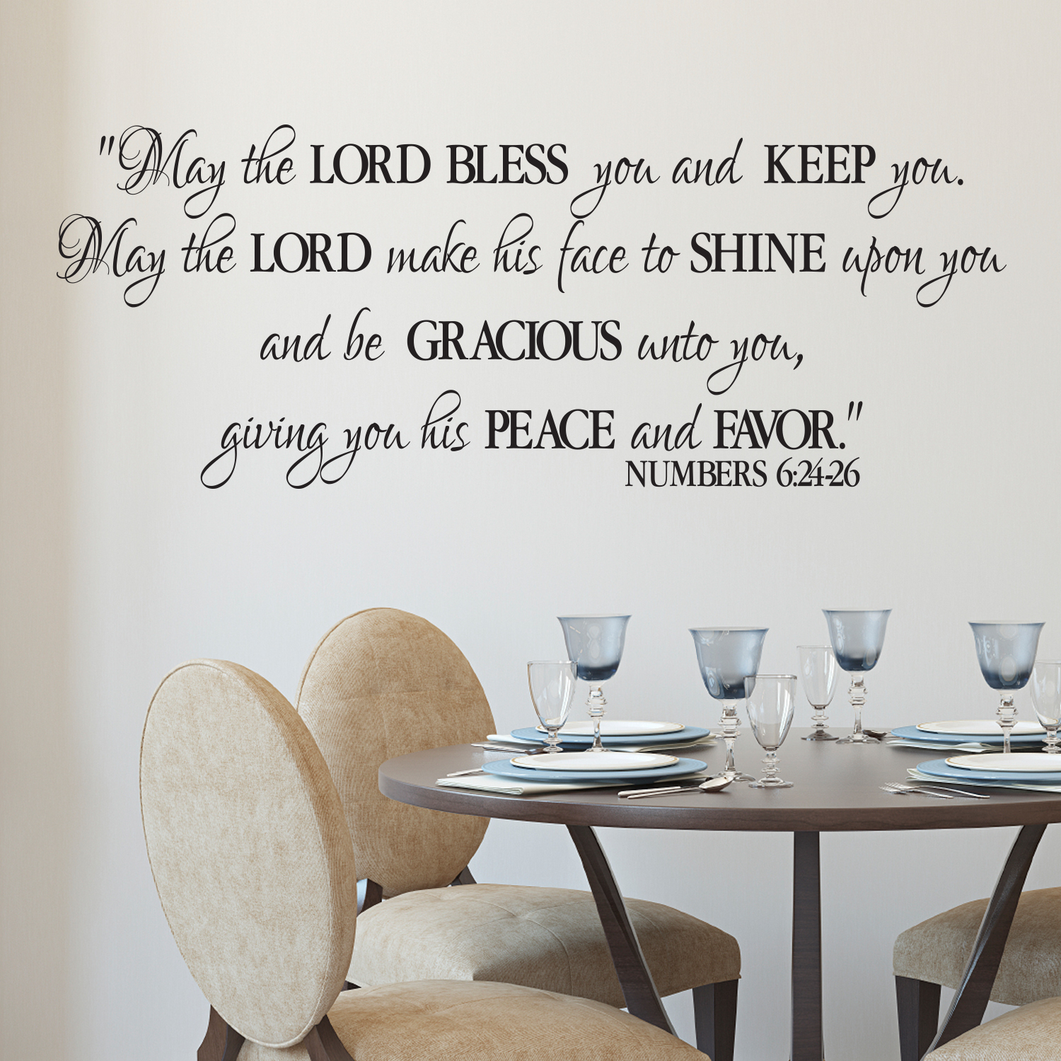 Numbers 6v24 26 Vinyl Wall Decal 3 May The Lord Bless You And Keep