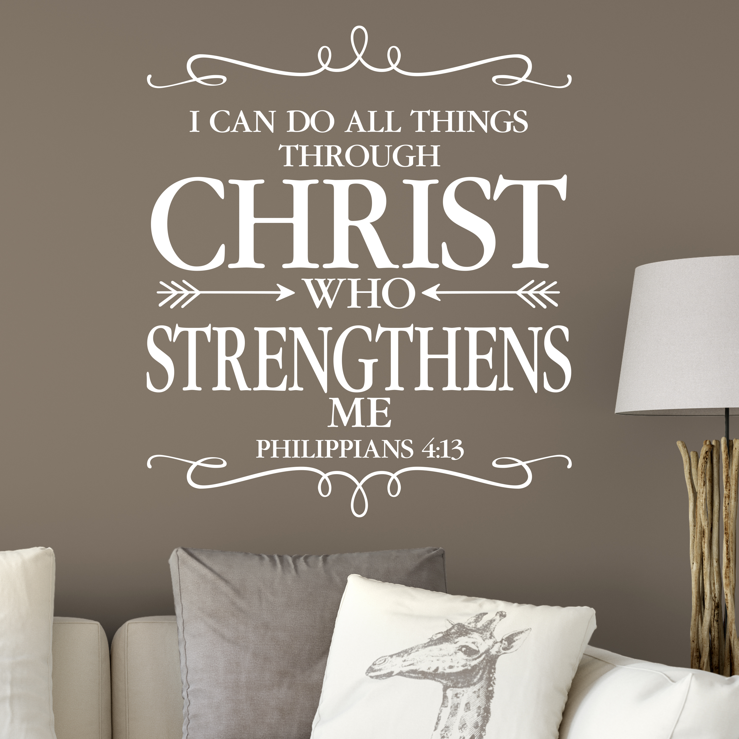 I CAN DO ALL THINGS THROUGH CHRIST PHILIPPIANS 4:13 VINYL WALL DECAL QUOTE 