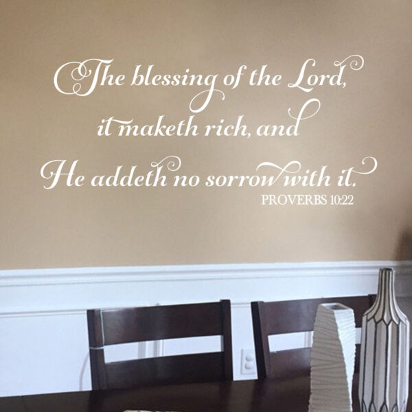 Proverbs 10v22 Vinyl Wall Decal 1
