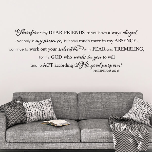 Philippians 2v12-13 Vinyl Wall Decal 2