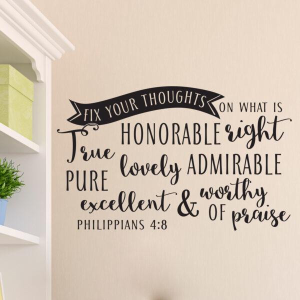 Philippians 4v8 Vinyl Wall Decal 3