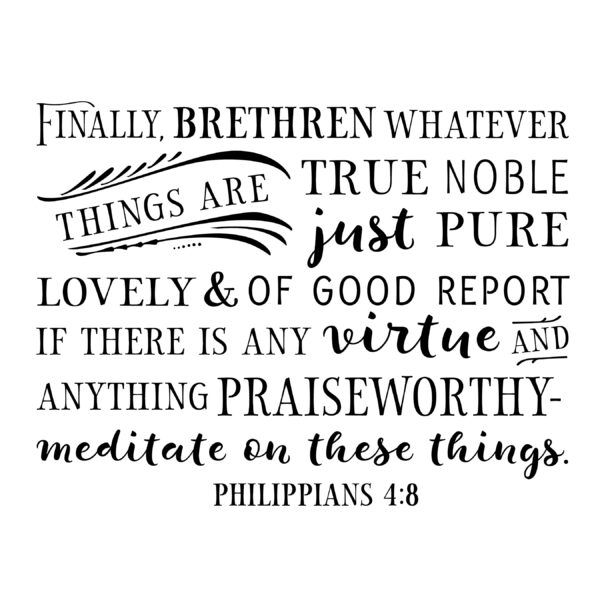 Philippians 4v8 Vinyl Wall Decal 5