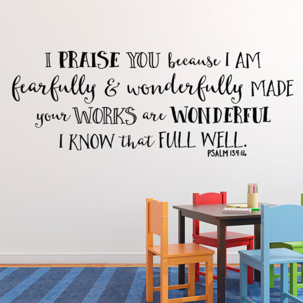 Psalm 139v14 Vinyl Wall Decal 23