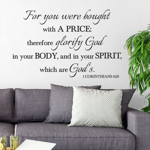 1 Corinthians 6v20 Vinyl Wall Decal