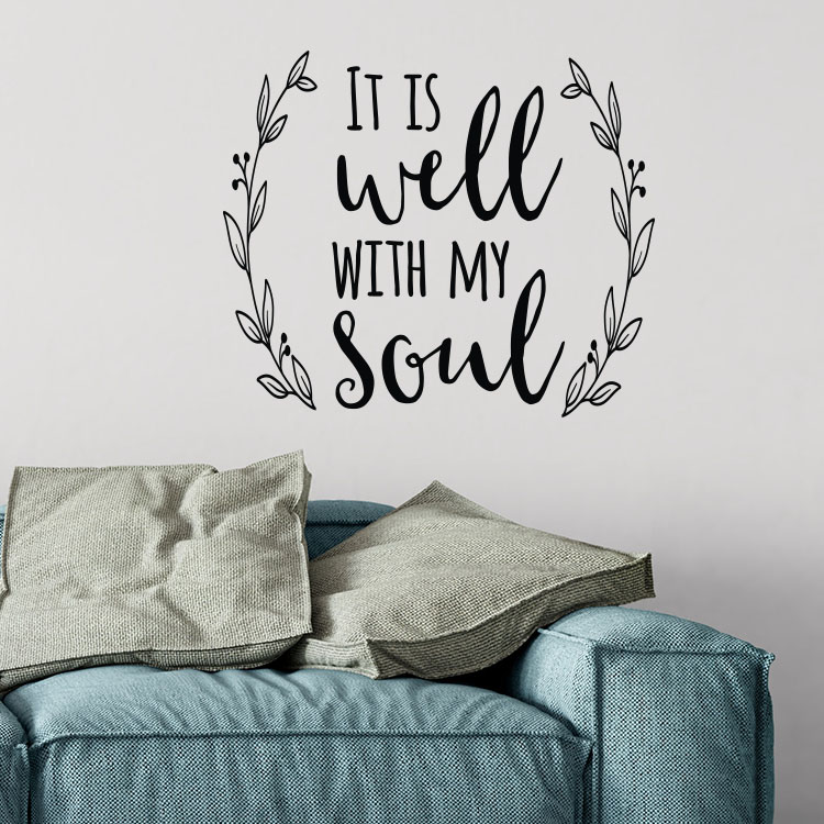 Design with Vinyl Top Selling Decals It is Well with My Soul Wall Art 