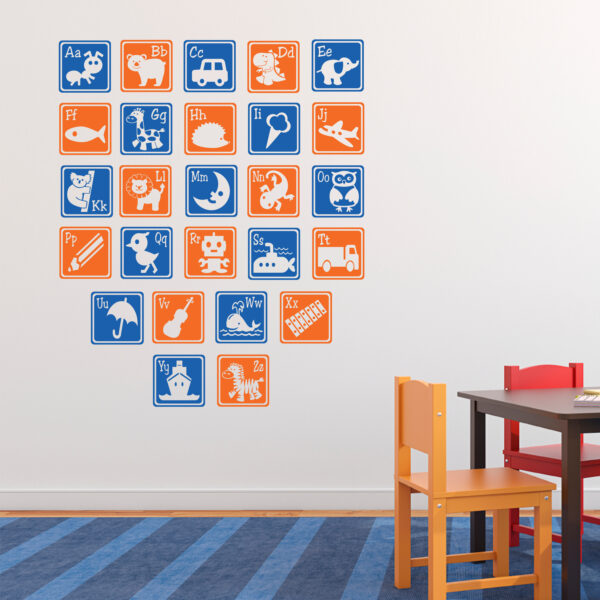 Alphabet Letter Blocks Vinyl Wall Decal