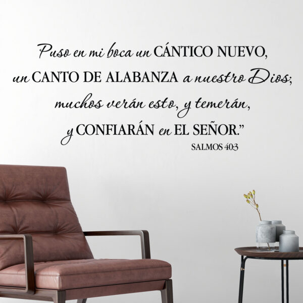 Psalm 40v3 Spanish Vinyl Wall Decal