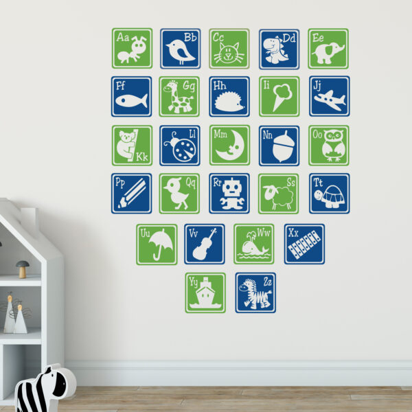 Alphabet Letter Blocks Set 4 Vinyl Wall Decal