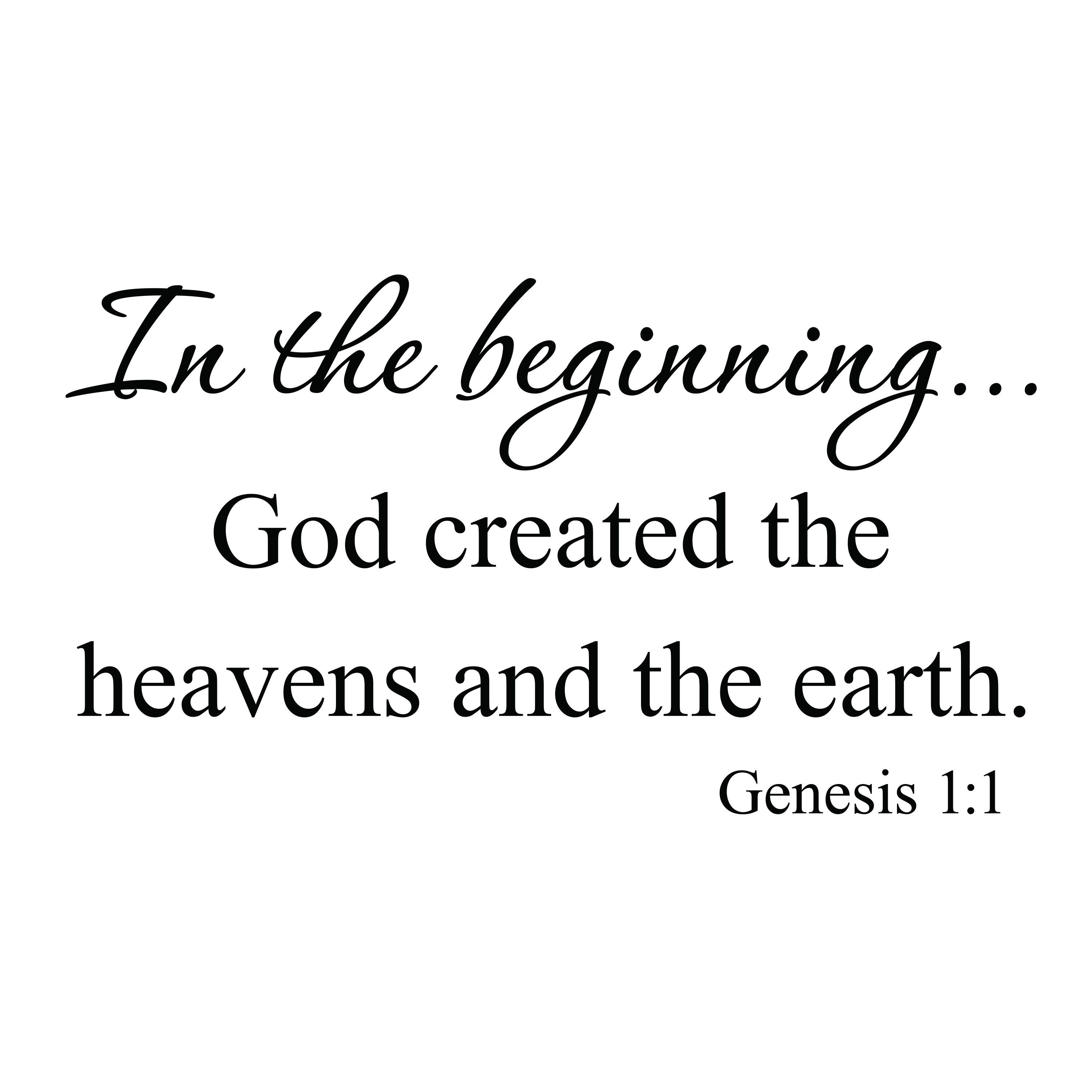 Genesis 1v1 Vinyl Wall Decal In the beginning God created