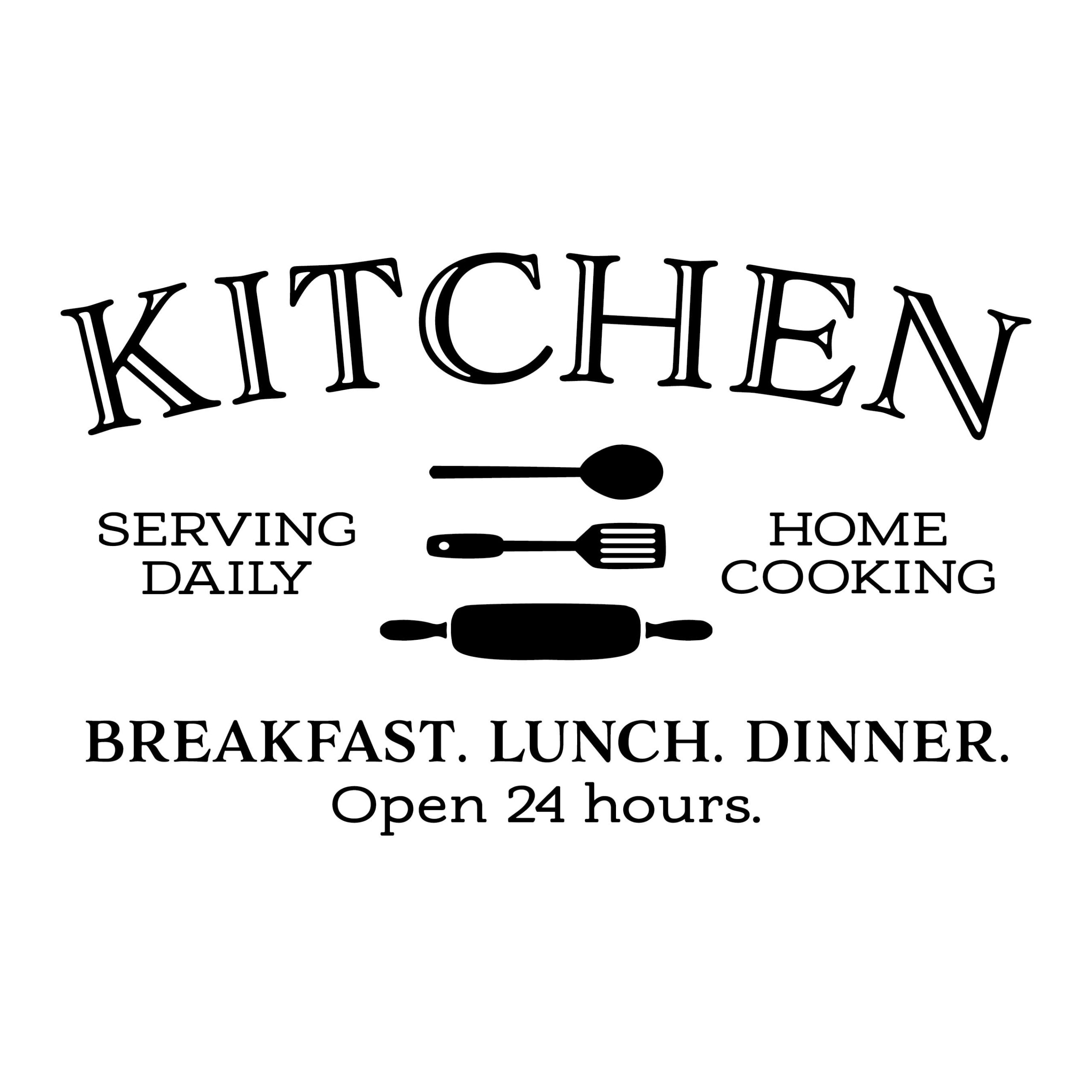 KITCHEN Serving Daily Home Cooking Vinyl Wall Decal by Wild Eyes Signs, Breakfast Lunch Dinner, Open 24 hours, Glass Door Decal, Kitchen Door Sign, Kitchen Wall Decor, HH2258 - Image 3