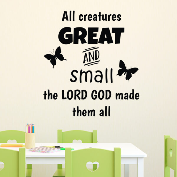 All Creatures Great and Small Vinyl Wall Decal 2