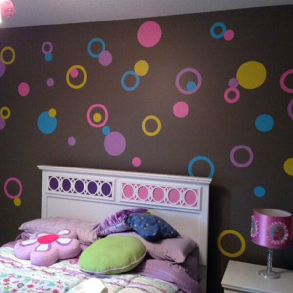 4 Colors Poka Dots Vinyl Wall Decals