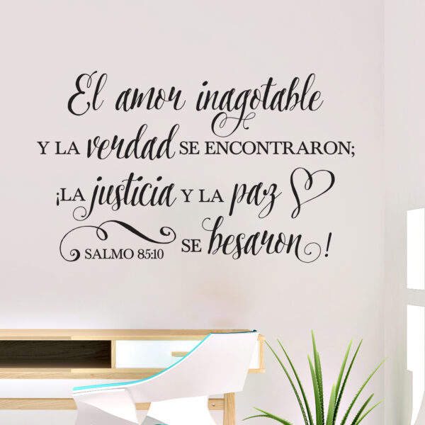 Psalm 85v10 Spanish Vinyl Wall Decal