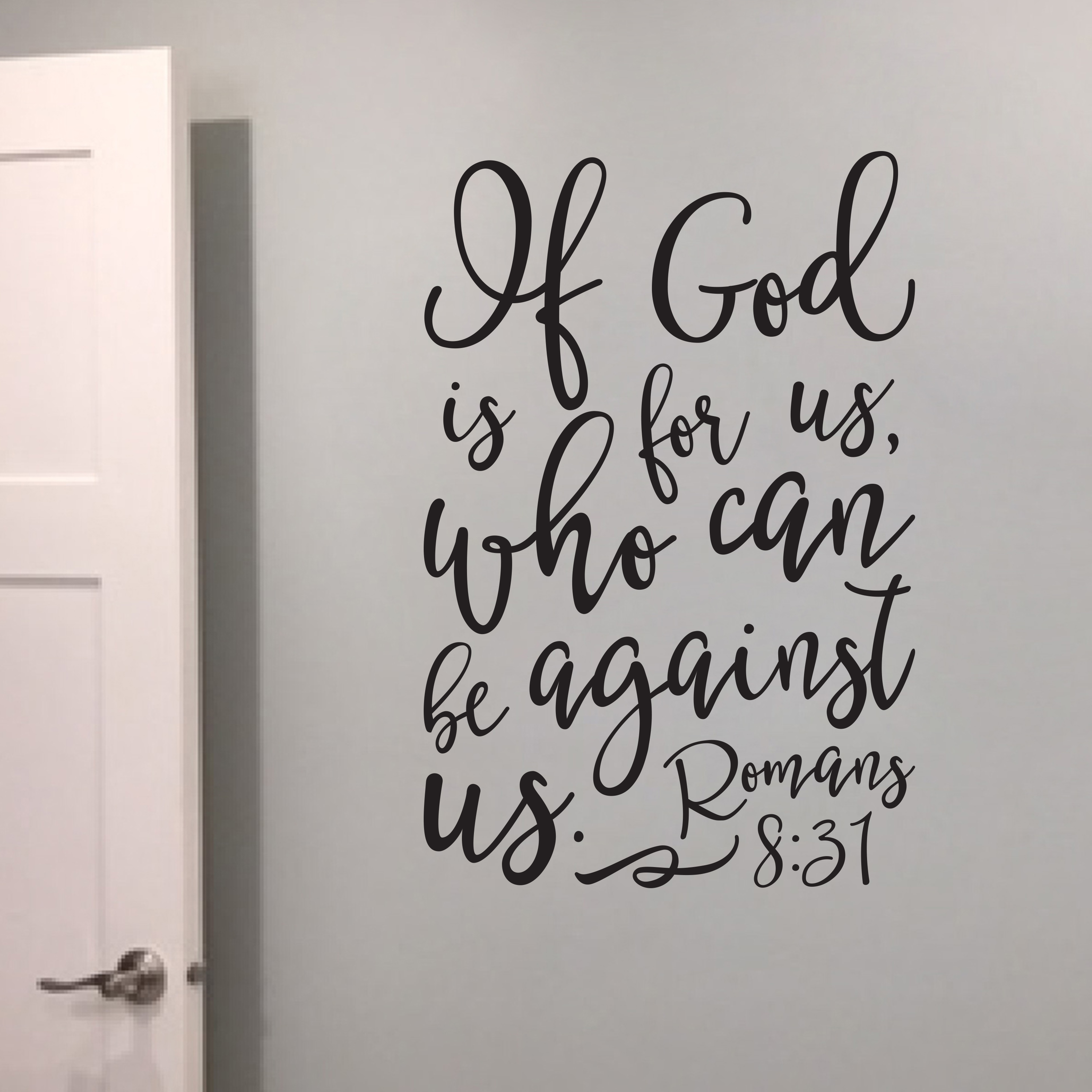 Romans 8v31 Vinyl Wall Decal If God Is For Us Who Can Be Against Us