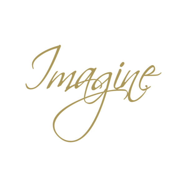 CUSTOM ORDER- IMAGINE Vinyl Wall Decal by Wild Eyes Signs, Size 23"H x 32.5"W, Color GOLD (metallic), CUSTOM-04-25-2019