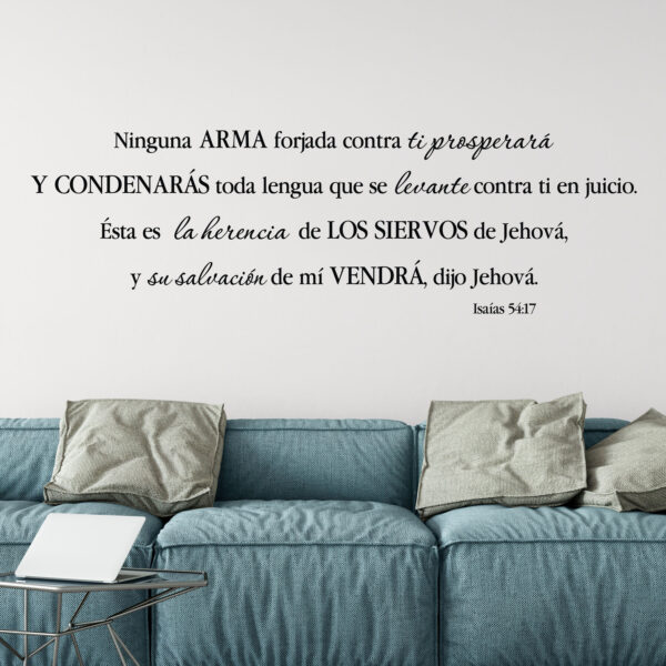 Isaiah 54v17 Spanish Vinyl Wall Decal