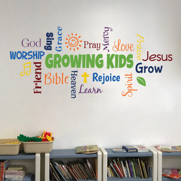 GROWING KIDS Word Collage Vinyl Wall Decal