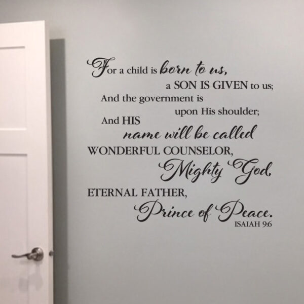 Isaiah 9v6 Vinyl Wall Decal