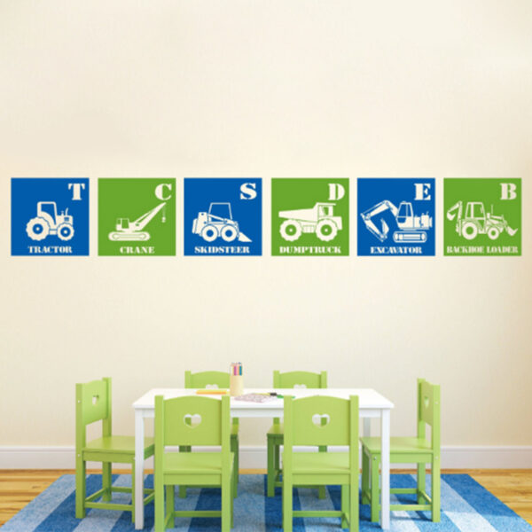 Six 6 Construction Blocks Vinyl Wall Decal