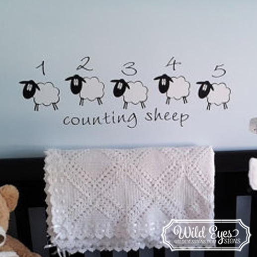 Counting Sheep Vinyl Wall Decal