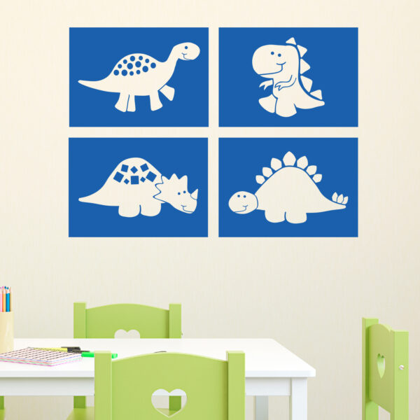 Dinosaur Blocks Set of 4 Vinyl Wall Decal