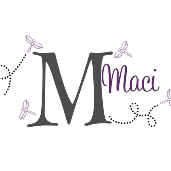 Dragonflies Poka Dot Monogram Vinyl Wall Decal